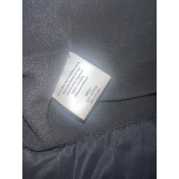 Eileen Fisher Long black nylon cotton fleece lined jacket coat women's sz large - Picture 8 of 9